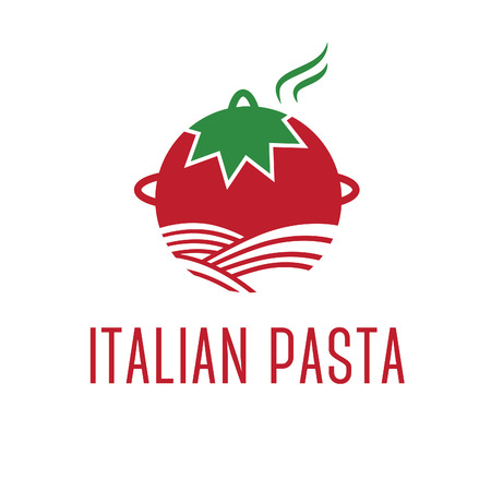 Abstract icon tomato with pasta. のイラスト素材