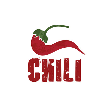 grunge chili pepper vector design templateのイラスト素材