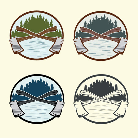 Set of vintage lumberjack labels and design elementsのイラスト素材