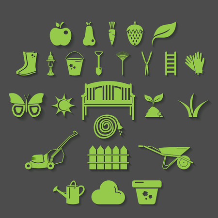 Illustration set icon of garden. Vectorのイラスト素材
