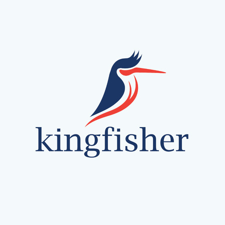 Kingfisher bird vector design templateのイラスト素材