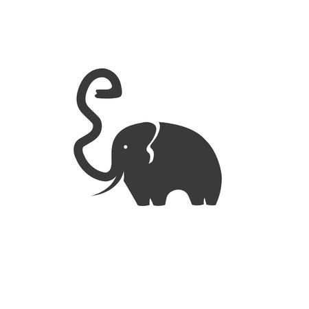 elephant with trunk in the form of a letter eのイラスト素材