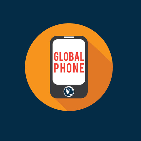 global phone flat design vectorのイラスト素材