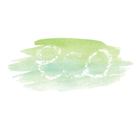 Illustration of watercolor stain with text eco. Vectorのイラスト素材