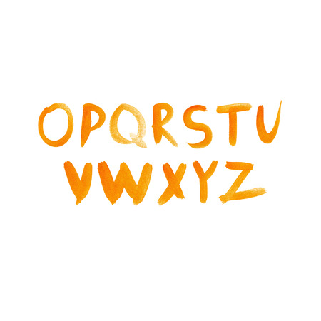 Handwritten watercolor alphabet .Vectorのイラスト素材