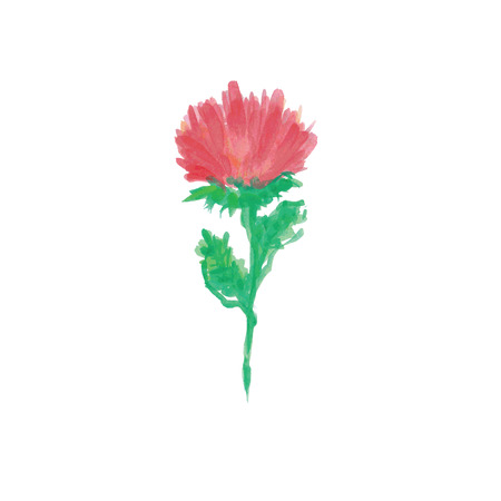 Handwritten watercolor flower. Vectorのイラスト素材