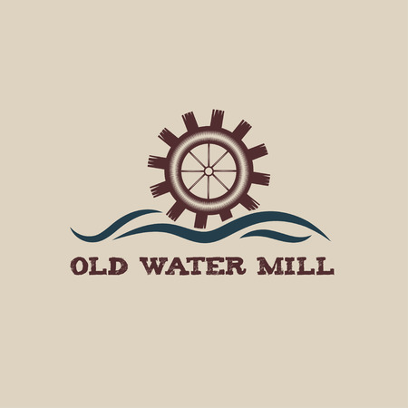 old water mill vintage illustrationのイラスト素材