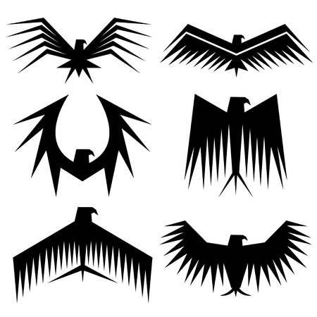 set of eagles vector design templateのイラスト素材