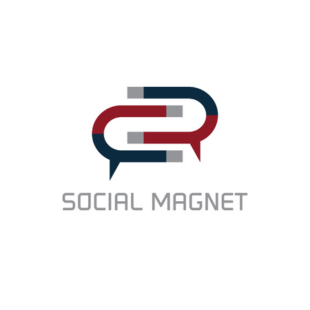 social magnet concept vector design templateのイラスト素材