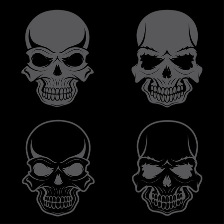 set of skulls vector design templateのイラスト素材
