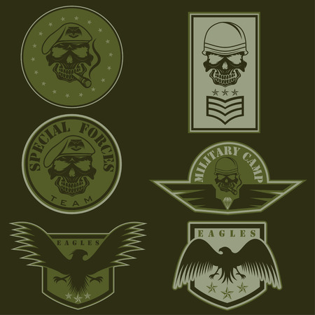 Special unit military emblem setのイラスト素材