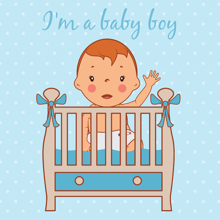 Illustration of cute baby boy. Vectorのイラスト素材