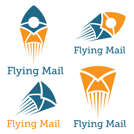 flying mail design templateのイラスト素材
