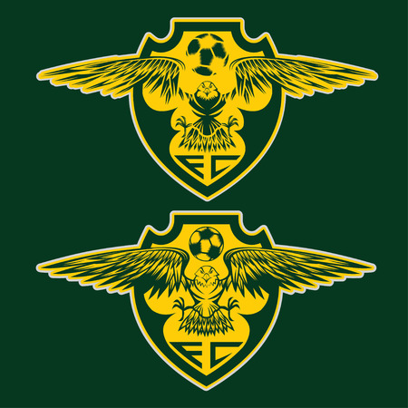 football team crests set with eagles vector design templateのイラスト素材