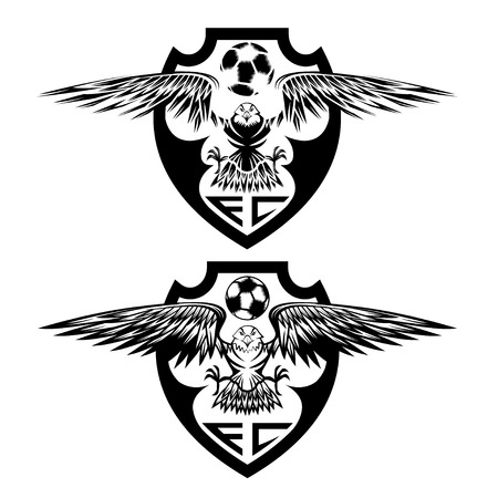 football team crests set with eagles vector design templateのイラスト素材