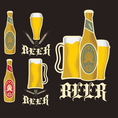 set of vintage beer labelsのイラスト素材