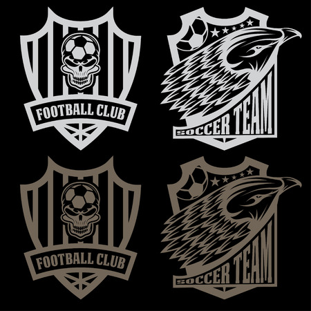 football team crest set with eagle and skullのイラスト素材