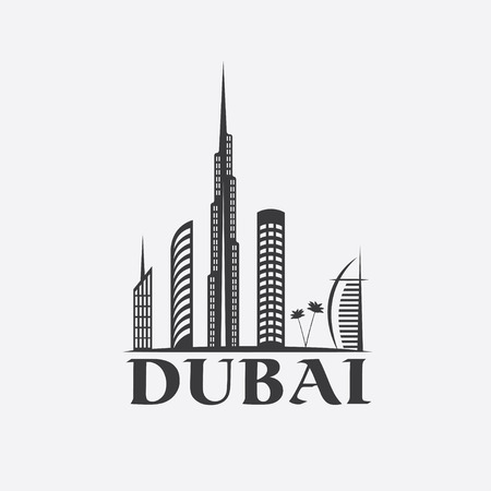 Dubai City Skyline vector design templateのイラスト素材