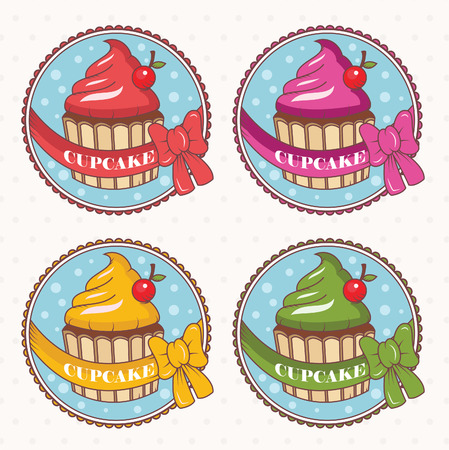 Collection of vintage retro bakery labelsのイラスト素材