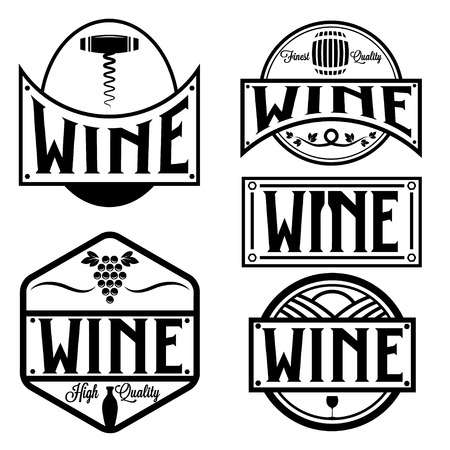 vintage labels and design elements of wineのイラスト素材