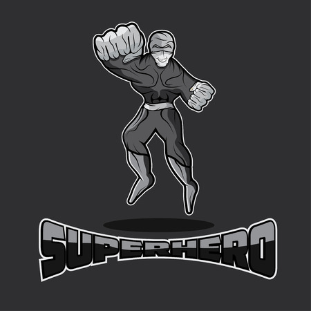 Superhero in Action vector design templateのイラスト素材