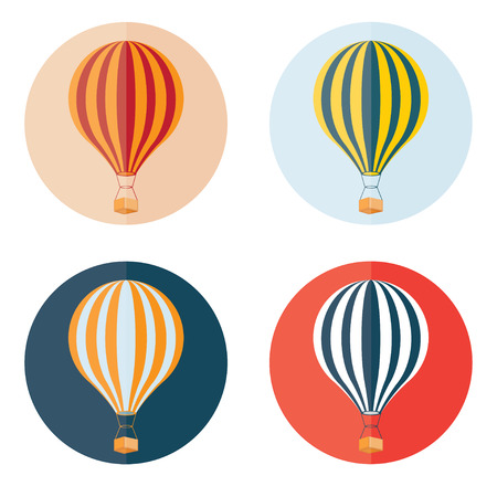 air balloons flat design icons setのイラスト素材