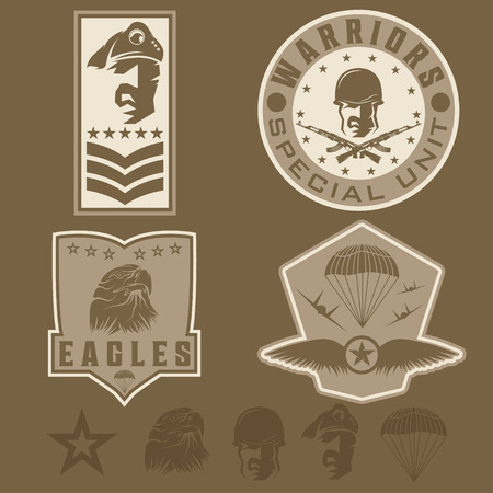 Special unit military emblem set vector design templateのイラスト素材