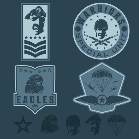 Special unit military emblem set vector design templateのイラスト素材