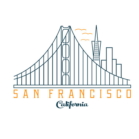 skyline of San Francisco vector design templateのイラスト素材