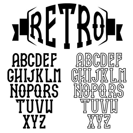 Retro alphabet for restaurantのイラスト素材