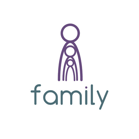 happy family vector design templateのイラスト素材