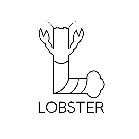 lobster monogramのイラスト素材
