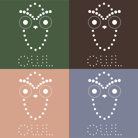 decorative owl design templateのイラスト素材