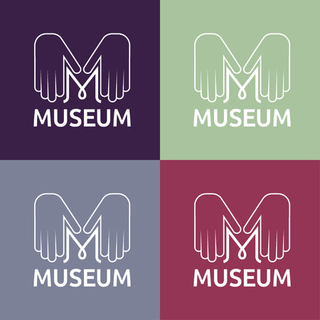 museum monogram with handsのイラスト素材