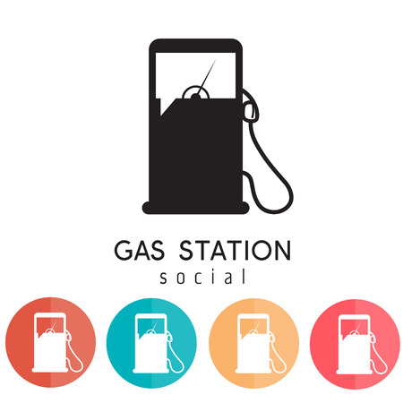 gas station social vector design templateのイラスト素材