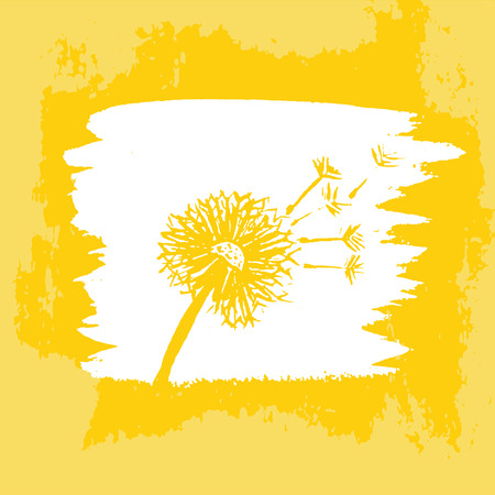Watercolor graphic dandelion. Vectorのイラスト素材