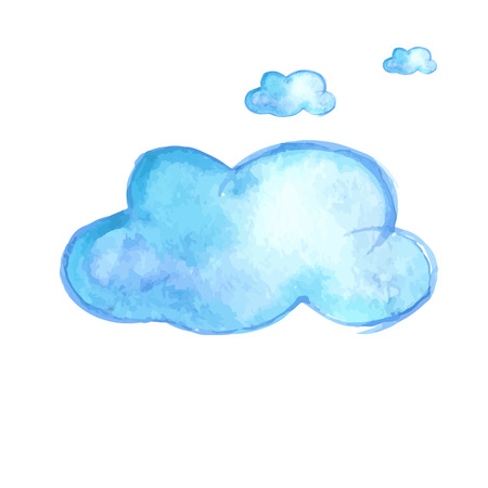 Watercolor cloud illustration. Vectorのイラスト素材