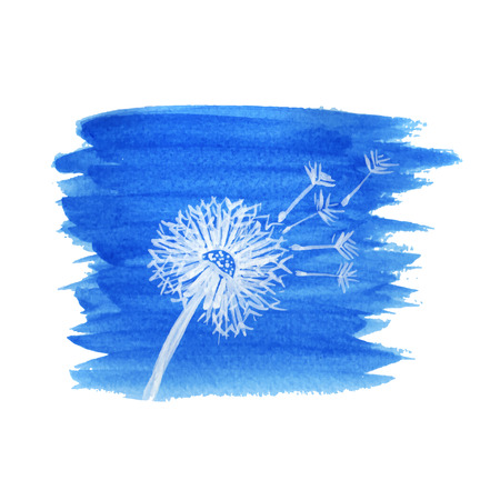 Watercolor graphic dandelion. Vectorのイラスト素材