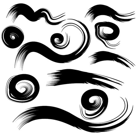 Set of grunge circle brush strokes.Vectorのイラスト素材
