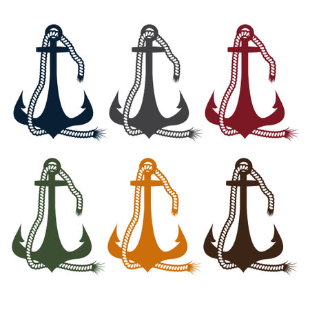 anchor and rope vector design template
