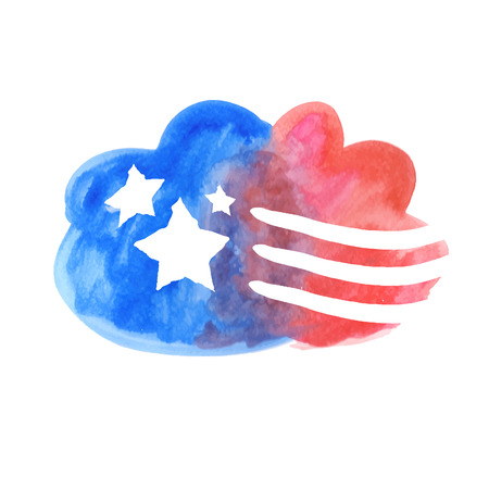 Watercolor american flag. Vectorのイラスト素材