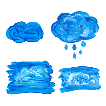 Watercolor cloud with drops.Vectorのイラスト素材