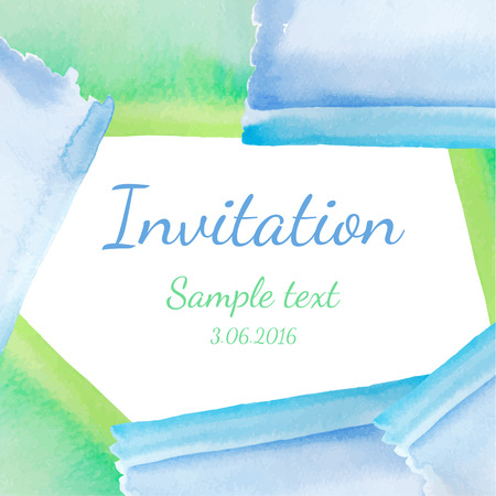 Invitation with watercolor background. Vectorのイラスト素材