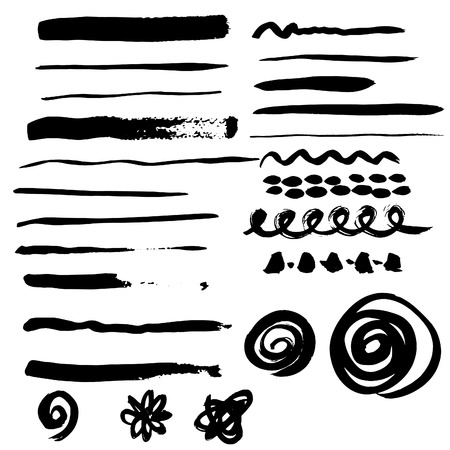 Different grunge brush strokes.Vectorのイラスト素材