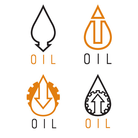 fall and rise of oil prices vector logo setのイラスト素材