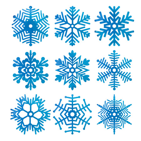 Watercolor snowflakes. Vectorのイラスト素材