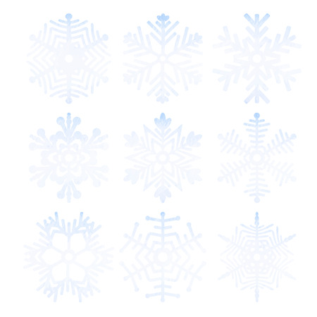 Watercolor snowflakes. Vectorのイラスト素材