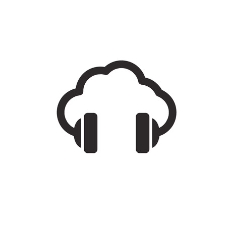 cloud music vector concept iconのイラスト素材