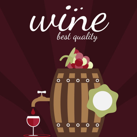 flat design vector illustration of wine themeのイラスト素材