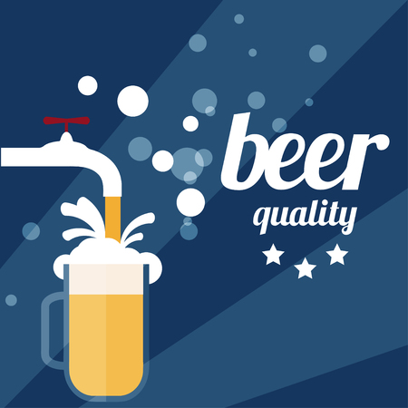 flat design vector illustration of  beer themeのイラスト素材